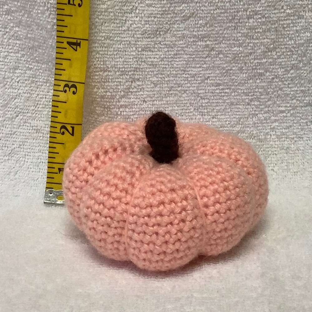 3 Crocheted handmade pumpkins teal & orange - Picture 2 of 4